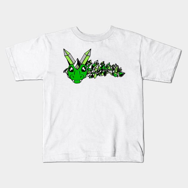 Aromantic Pride Fidget Crystal Dragon Kids T-Shirt by SentABearToSpace 